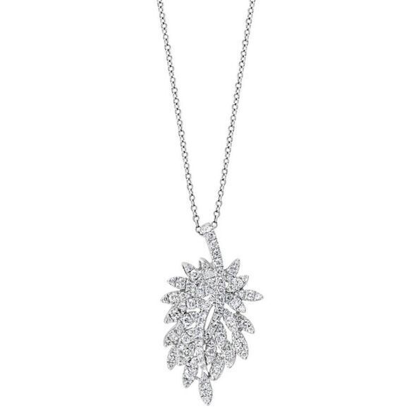 EFFY Diamond Cluster  14k White Gold 18" Pendant Necklace (7/8 ct. t.w.) - Picture 1 of 12